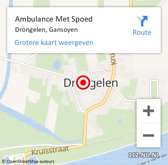 Locatie op kaart van de 112 melding: Ambulance Met Spoed Naar Drongelen, Gansoyen op 6 februari 2019 23:59