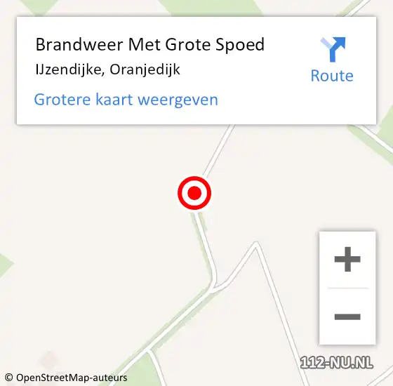 Locatie op kaart van de 112 melding: Brandweer Met Grote Spoed Naar IJzendijke, Oranjedijk op 7 februari 2019 06:04