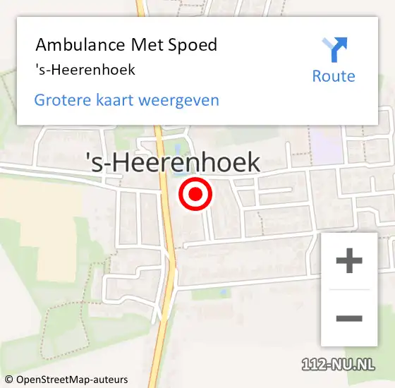 Locatie op kaart van de 112 melding: Ambulance Met Spoed Naar 's-Heerenhoek op 7 februari 2019 06:33