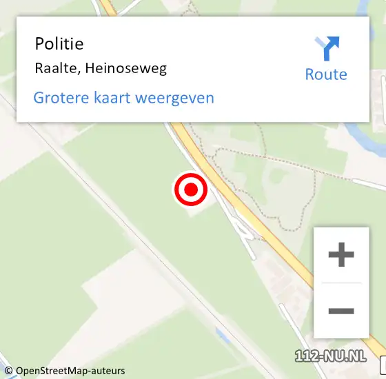 Locatie op kaart van de 112 melding: Politie Raalte, Heinoseweg op 7 februari 2019 07:21