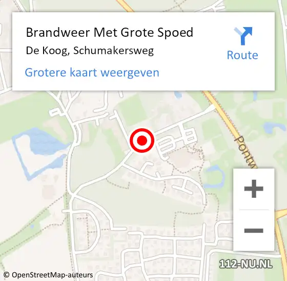 Locatie op kaart van de 112 melding: Brandweer Met Grote Spoed Naar De Koog, Schumakersweg op 7 februari 2019 07:56