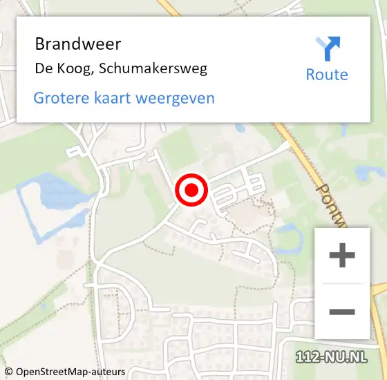 Locatie op kaart van de 112 melding: Brandweer De Koog, Schumakersweg op 7 februari 2019 07:58