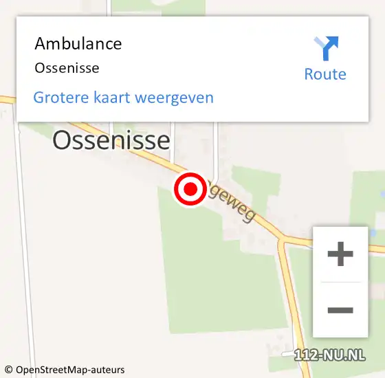 Locatie op kaart van de 112 melding: Ambulance Ossenisse op 7 februari 2019 08:28