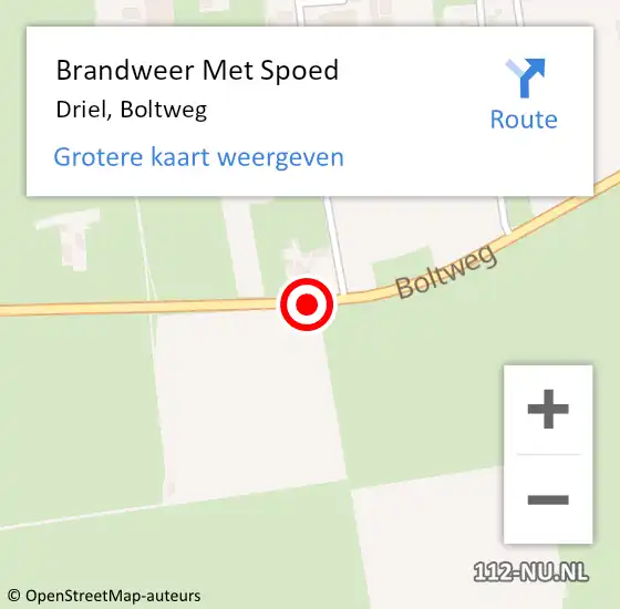 Locatie op kaart van de 112 melding: Brandweer Met Spoed Naar Driel, Boltweg op 7 februari 2019 08:31