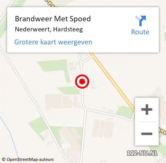 Locatie op kaart van de 112 melding: Brandweer Met Spoed Naar Nederweert, Hardsteeg op 7 februari 2019 09:09