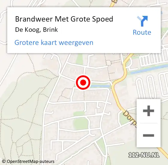 Locatie op kaart van de 112 melding: Brandweer Met Grote Spoed Naar De Koog, Brink op 7 februari 2019 09:18