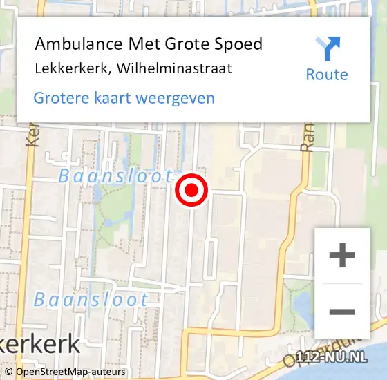 Locatie op kaart van de 112 melding: Ambulance Met Grote Spoed Naar Lekkerkerk, Wilhelminastraat op 7 februari 2019 09:52