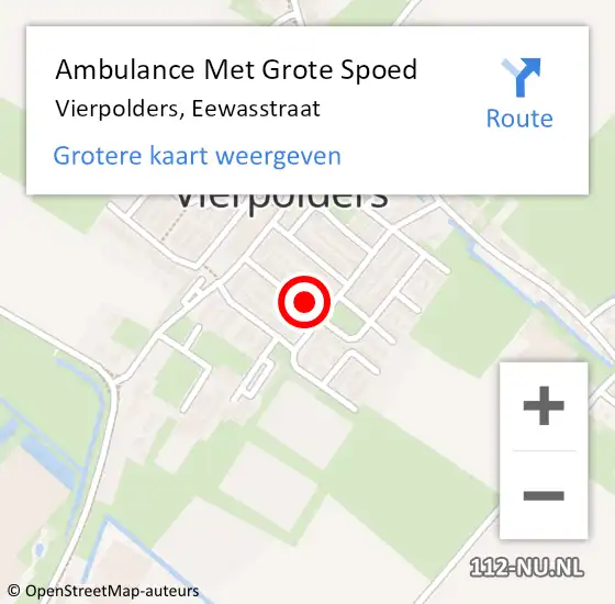 Locatie op kaart van de 112 melding: Ambulance Met Grote Spoed Naar Vierpolders, Eewasstraat op 7 februari 2019 13:18