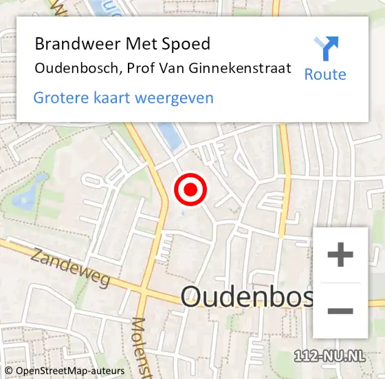 Locatie op kaart van de 112 melding: Brandweer Met Spoed Naar Oudenbosch, Prof Van Ginnekenstraat op 7 februari 2019 15:25