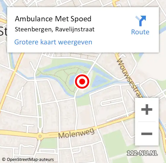 Locatie op kaart van de 112 melding: Ambulance Met Spoed Naar Steenbergen, Ravelijnstraat op 7 februari 2019 16:16