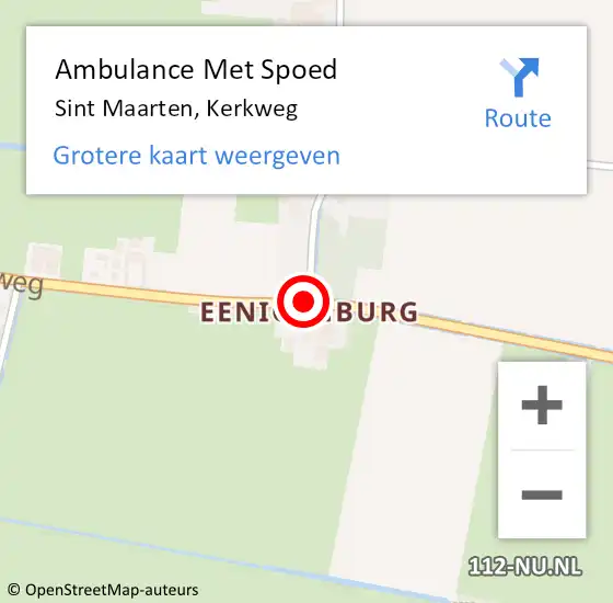 Locatie op kaart van de 112 melding: Ambulance Met Spoed Naar Sint Maarten, Kerkweg op 7 februari 2019 16:26