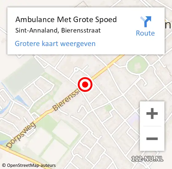 Locatie op kaart van de 112 melding: Ambulance Met Grote Spoed Naar Sint Annaland, Bierensstraat op 7 februari 2019 16:44