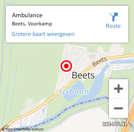 Locatie op kaart van de 112 melding: Ambulance Beets, Voorkamp op 7 februari 2019 16:46