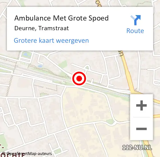 Locatie op kaart van de 112 melding: Ambulance Met Grote Spoed Naar Deurne, Tramstraat op 7 februari 2019 16:55