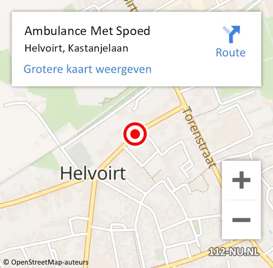 Locatie op kaart van de 112 melding: Ambulance Met Spoed Naar Helvoirt, Kastanjelaan op 7 februari 2019 17:09