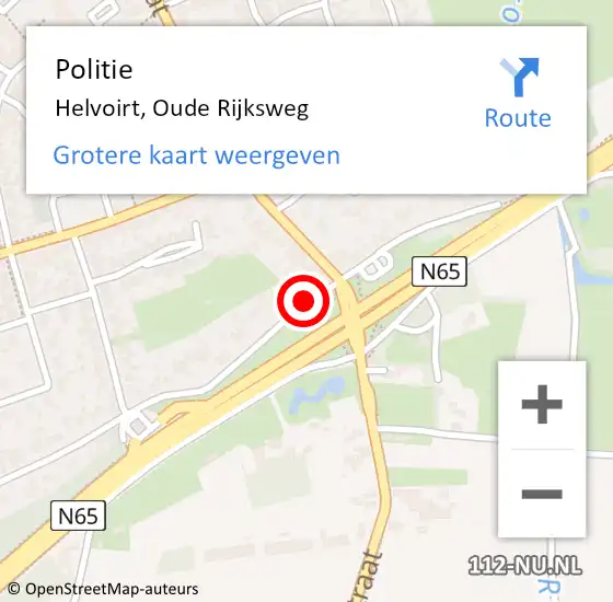 Locatie op kaart van de 112 melding: Politie Helvoirt, Oude Rijksweg op 7 februari 2019 18:49