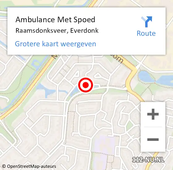 Locatie op kaart van de 112 melding: Ambulance Met Spoed Naar Raamsdonksveer, Everdonk op 7 februari 2019 20:24