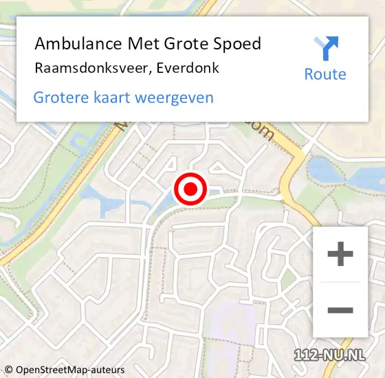 Locatie op kaart van de 112 melding: Ambulance Met Grote Spoed Naar Raamsdonksveer, Everdonk op 7 februari 2019 20:27