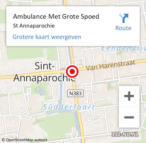 Locatie op kaart van de 112 melding: Ambulance Met Grote Spoed Naar St Annaparochie op 7 februari 2019 23:23