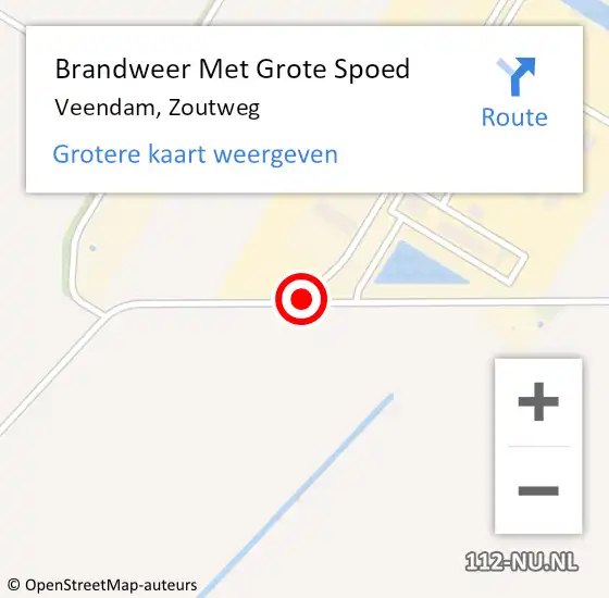 Locatie op kaart van de 112 melding: Brandweer Met Grote Spoed Naar Veendam, Zoutweg op 8 februari 2019 01:50