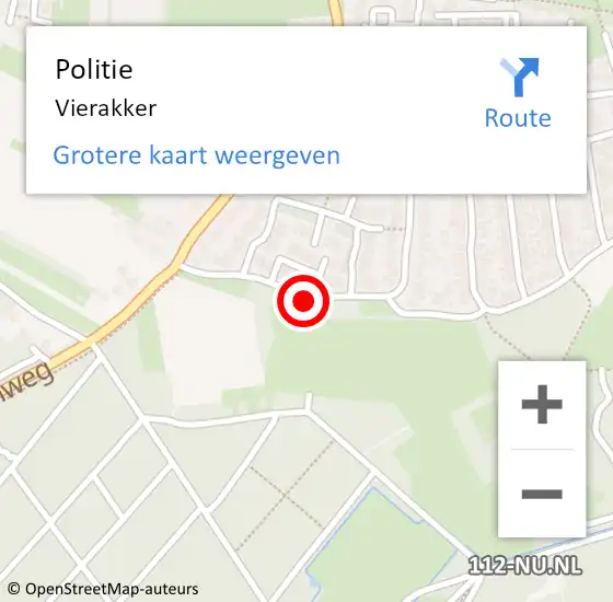 Locatie op kaart van de 112 melding: Politie Vierakker op 8 februari 2019 03:23