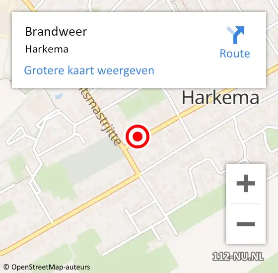 Locatie op kaart van de 112 melding: Brandweer Harkema op 22 maart 2014 21:57