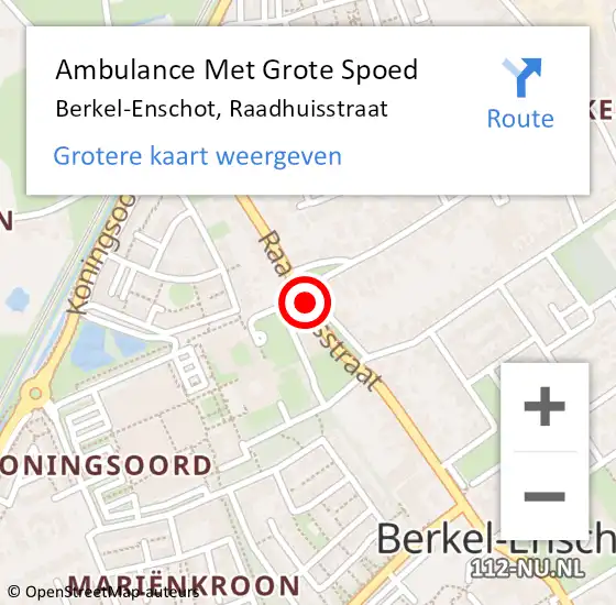 Locatie op kaart van de 112 melding: Ambulance Met Grote Spoed Naar Berkel-Enschot, Raadhuisstraat op 8 februari 2019 08:57