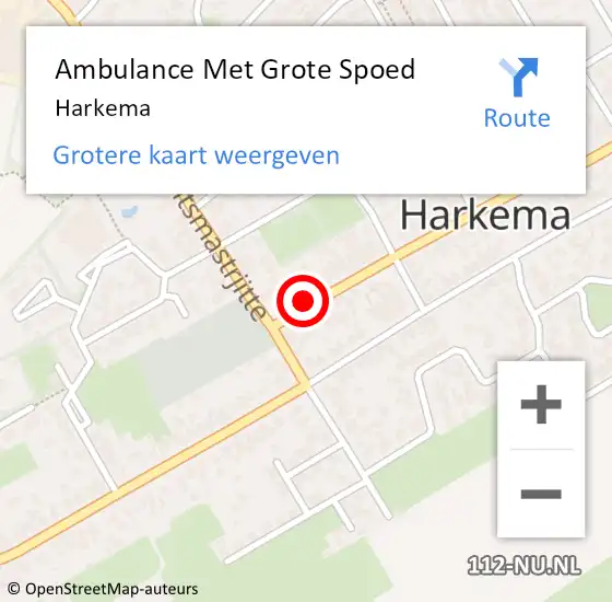 Locatie op kaart van de 112 melding: Ambulance Met Grote Spoed Naar Harkema op 22 maart 2014 22:14