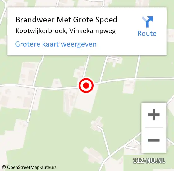 Locatie op kaart van de 112 melding: Brandweer Met Grote Spoed Naar Kootwijkerbroek, Vinkekampweg op 8 februari 2019 12:22