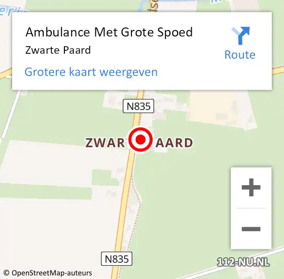 Locatie op kaart van de 112 melding: Ambulance Met Grote Spoed Naar Zwarte Paard op 8 februari 2019 12:55