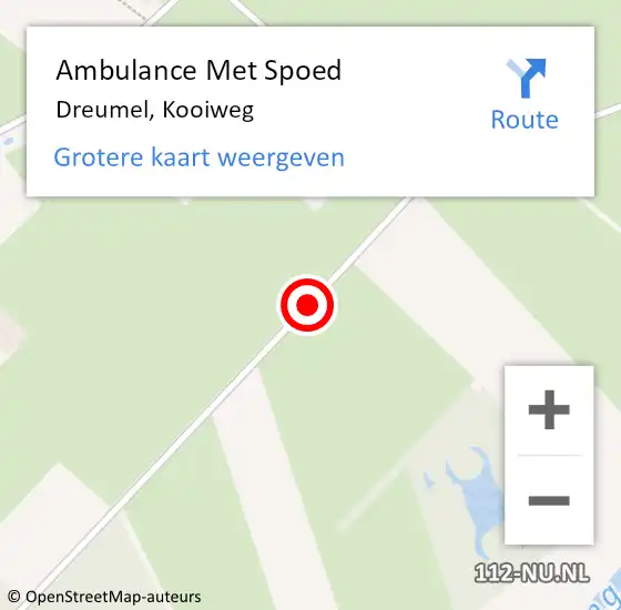 Locatie op kaart van de 112 melding: Ambulance Met Spoed Naar Dreumel, Kooiweg op 8 februari 2019 14:29