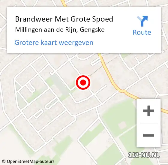 Locatie op kaart van de 112 melding: Brandweer Met Grote Spoed Naar Millingen aan de Rijn, Gengske op 8 februari 2019 15:15