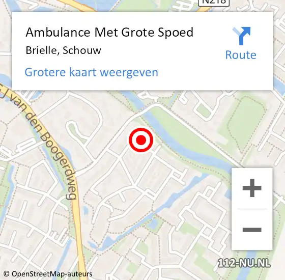 Locatie op kaart van de 112 melding: Ambulance Met Grote Spoed Naar Brielle, Schouw op 8 februari 2019 17:45