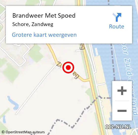 Locatie op kaart van de 112 melding: Brandweer Met Spoed Naar Schore, Zandweg op 22 maart 2014 23:57