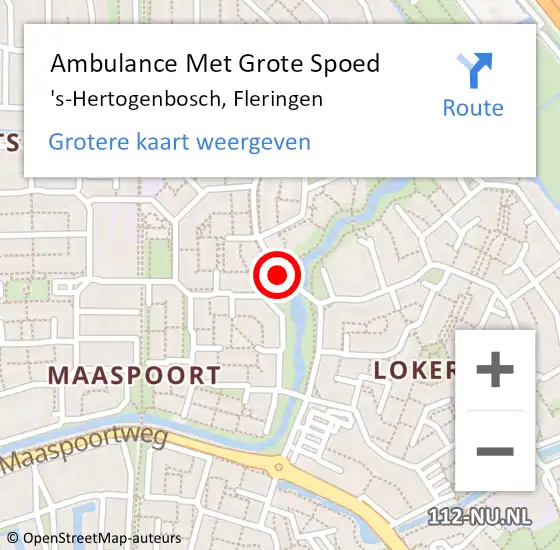 Locatie op kaart van de 112 melding: Ambulance Met Grote Spoed Naar 's-Hertogenbosch, Fleringen op 8 februari 2019 17:56