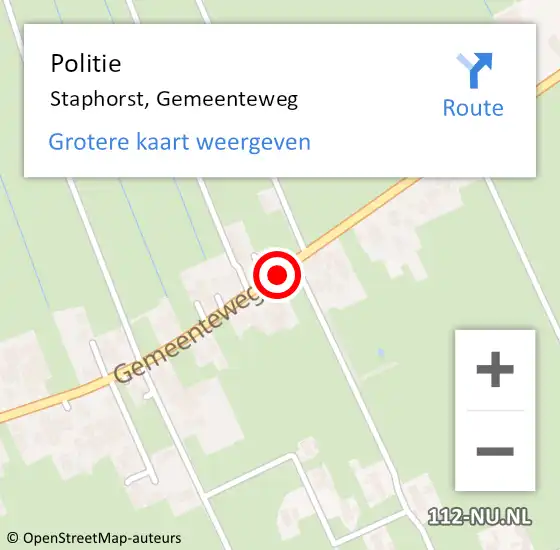 Locatie op kaart van de 112 melding: Politie Staphorst, Gemeenteweg op 8 februari 2019 18:00