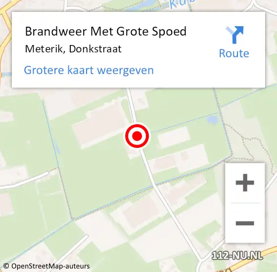 Locatie op kaart van de 112 melding: Brandweer Met Grote Spoed Naar Meterik, Donkstraat op 8 februari 2019 18:40