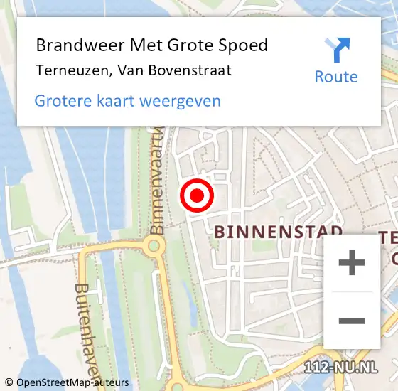 Locatie op kaart van de 112 melding: Brandweer Met Grote Spoed Naar Terneuzen, Van Bovenstraat op 8 februari 2019 19:03