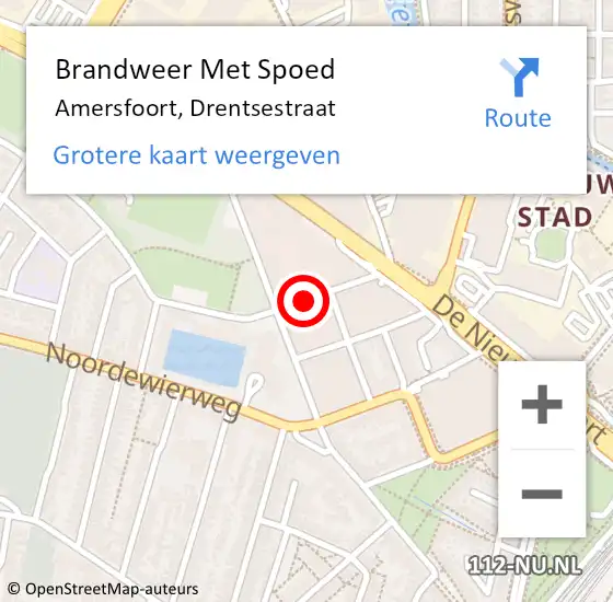 Locatie op kaart van de 112 melding: Brandweer Met Spoed Naar Amersfoort, Drentsestraat op 8 februari 2019 19:48