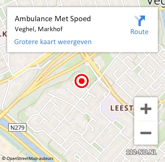 Locatie op kaart van de 112 melding: Ambulance Met Spoed Naar Veghel, Markhof op 8 februari 2019 21:32