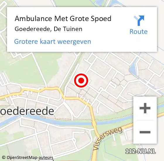 Locatie op kaart van de 112 melding: Ambulance Met Grote Spoed Naar Goedereede, De Tuinen op 8 februari 2019 22:36