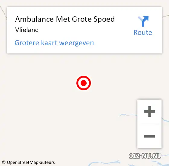 Locatie op kaart van de 112 melding: Ambulance Met Grote Spoed Naar Vlieland op 8 februari 2019 23:15