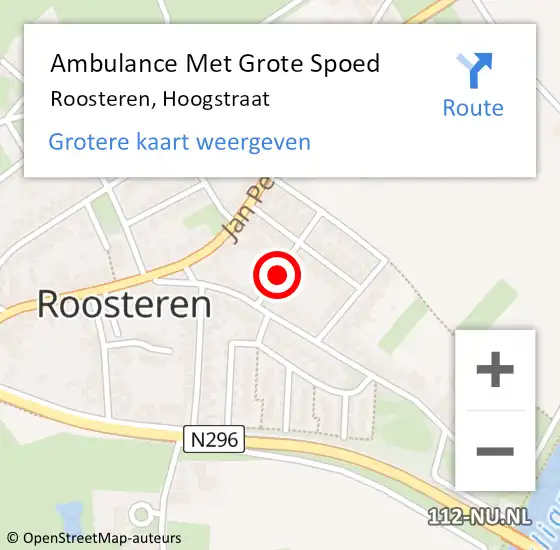 Locatie op kaart van de 112 melding: Ambulance Met Grote Spoed Naar Roosteren, Hoogstraat op 9 februari 2019 01:38