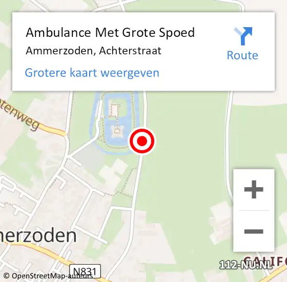 Locatie op kaart van de 112 melding: Ambulance Met Grote Spoed Naar Ammerzoden, Achterstraat op 9 februari 2019 02:19