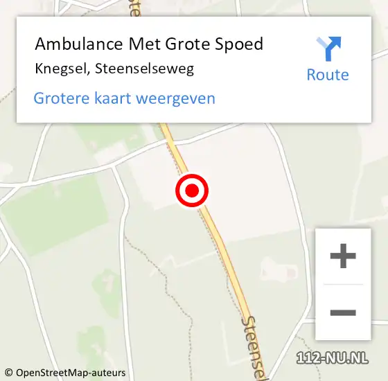 Locatie op kaart van de 112 melding: Ambulance Met Grote Spoed Naar Knegsel, Steenselseweg op 9 februari 2019 08:44