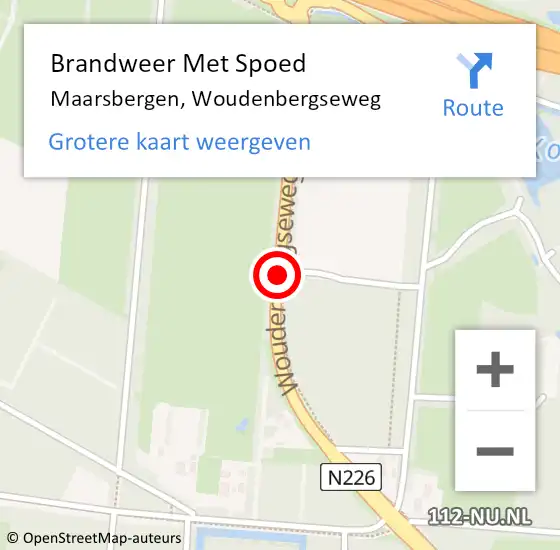 Locatie op kaart van de 112 melding: Brandweer Met Spoed Naar Maarsbergen, Woudenbergseweg op 9 februari 2019 10:49