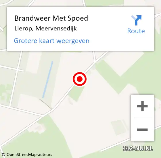 Locatie op kaart van de 112 melding: Brandweer Met Spoed Naar Lierop, Meervensedijk op 9 februari 2019 12:05