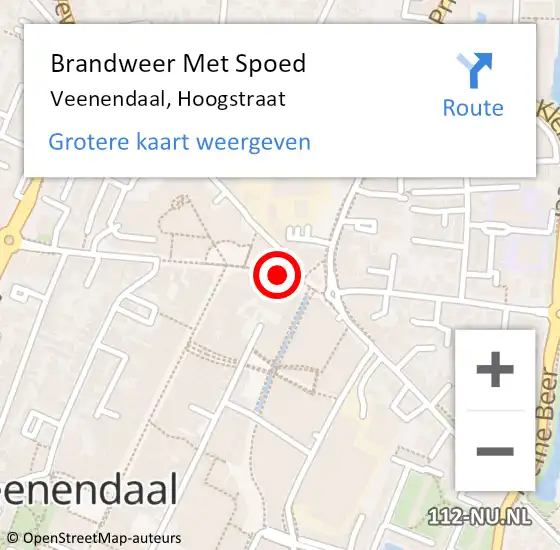 Locatie op kaart van de 112 melding: Brandweer Met Spoed Naar Veenendaal, Hoogstraat op 9 februari 2019 13:18