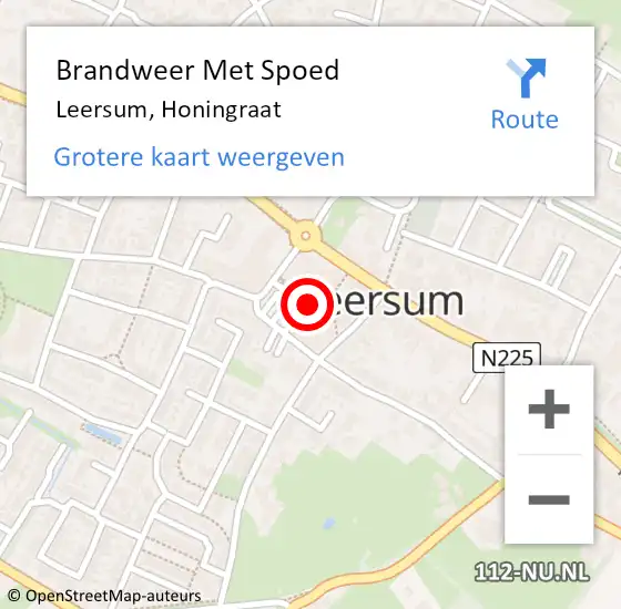 Locatie op kaart van de 112 melding: Brandweer Met Spoed Naar Leersum, Honingraat op 9 februari 2019 13:26