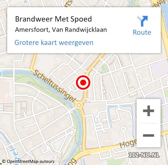 Locatie op kaart van de 112 melding: Brandweer Met Spoed Naar Amersfoort, Van Randwijcklaan op 9 februari 2019 13:34